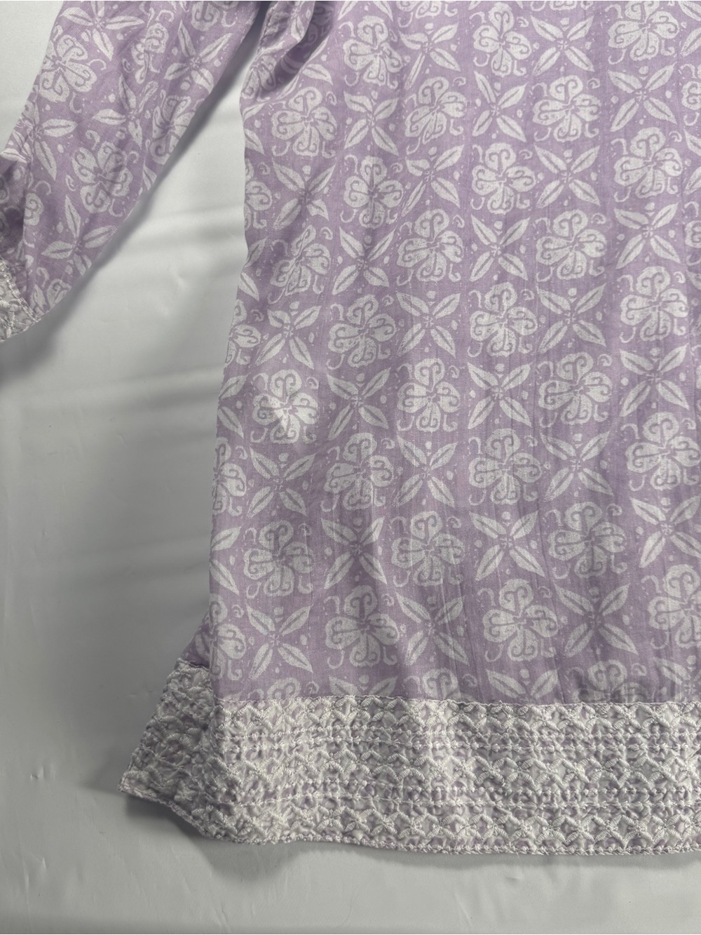 NWT Sigrid Olsen Women XL Tunic Blouse Matching Scarf Set Purple Floral - Picture 13 of 14